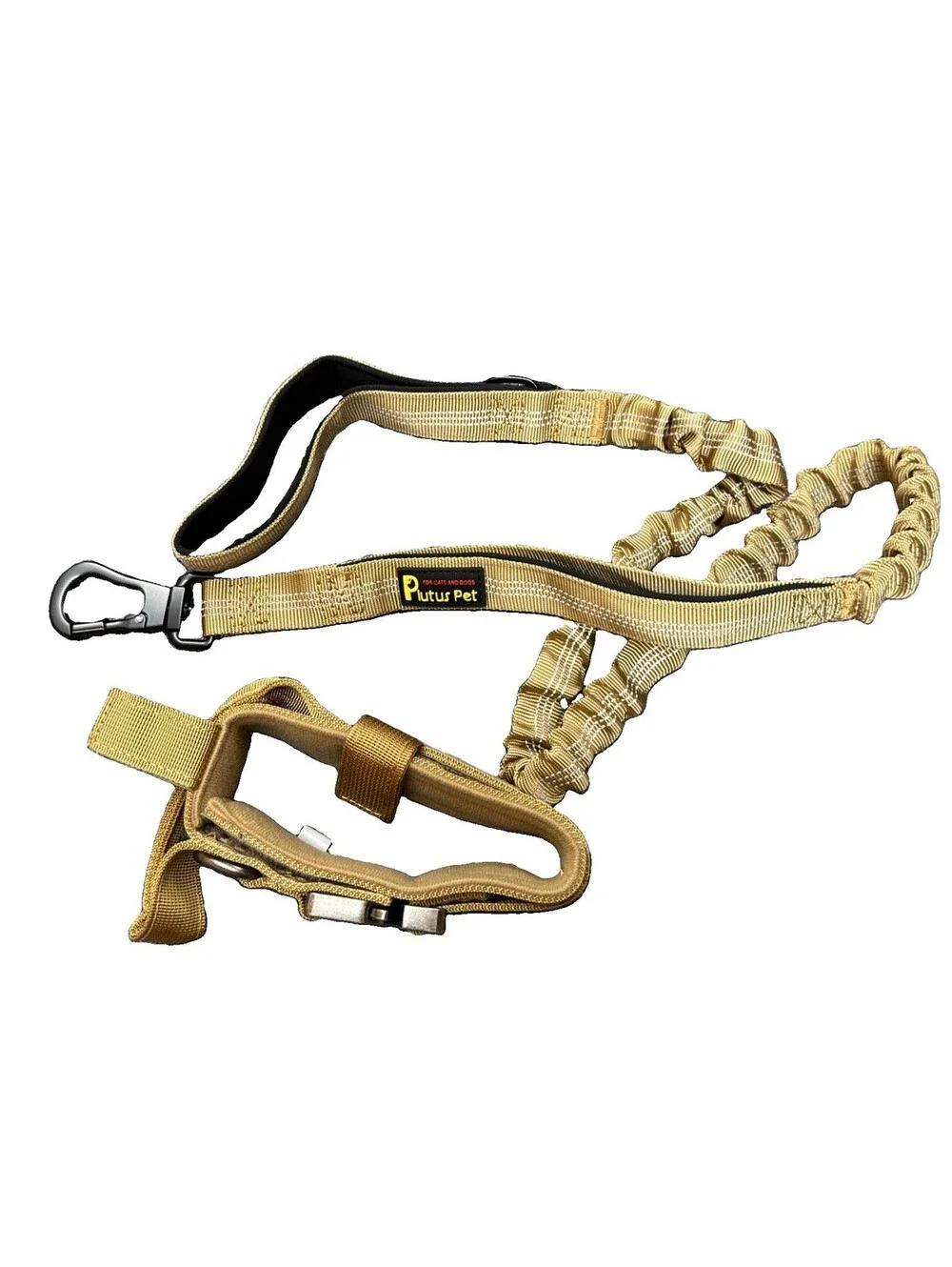 Plutus Pet Tactical Dog Collar, Reflective, Adjustable Heavy M, Ranger Brown